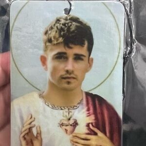 Formula One Car Air Freshener Double sided saint Charles Leclerc Ferrari